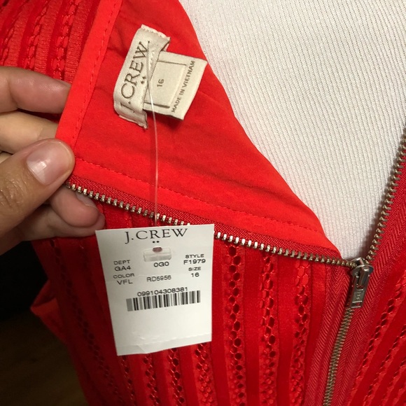 Orange-red J. Crew midi dress. Sz 16. NWT! - Picture 4 of 4